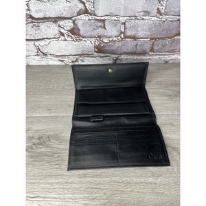 Vintage Orvis American Black Leather Bifold Wallet 6 Card Slots 2 Bill Sections